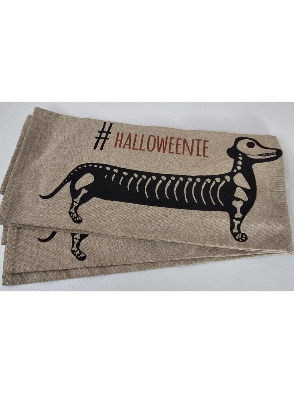 Ritz Cotton Dish Towels #Halloweenie Weiner Dog Skeleton Halloween Set of 2 New